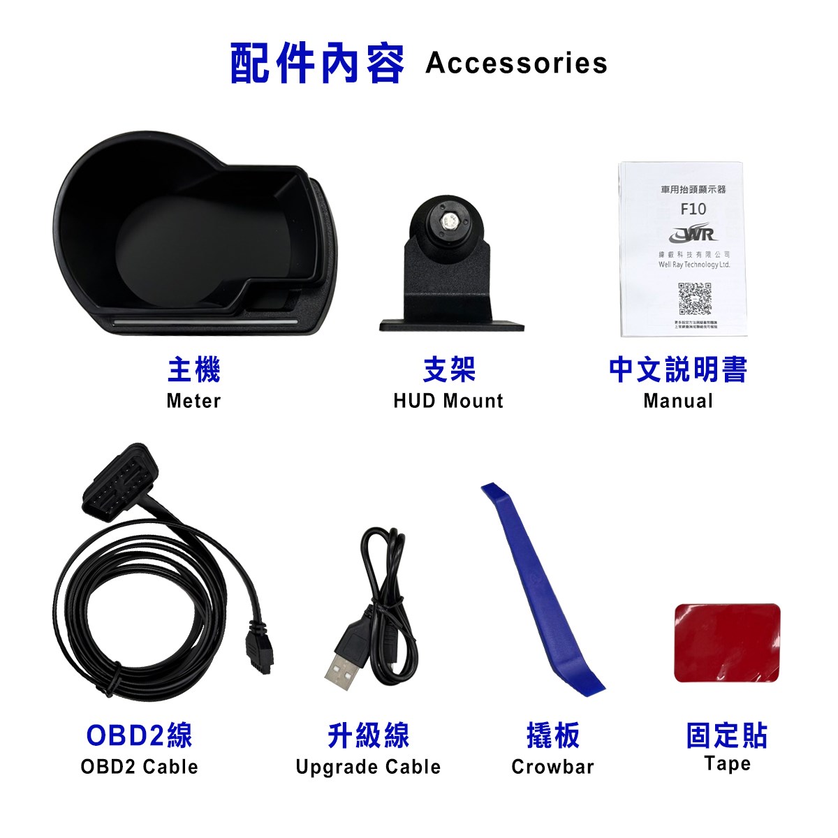 F10+ OBDII GPS 抬頭顯示器 胎壓+測速照相