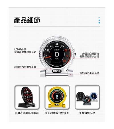 R8 OBDII 抬頭顯示器 鋅合金