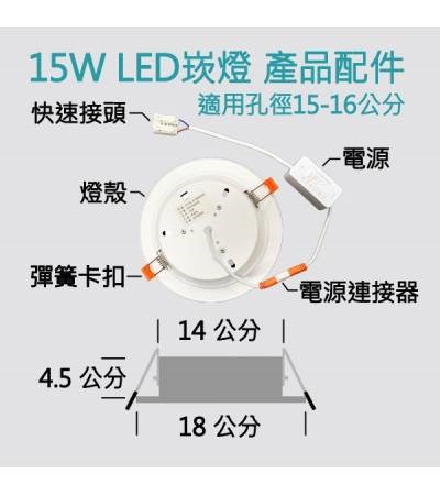 LED 15W 15CM 6吋 崁燈