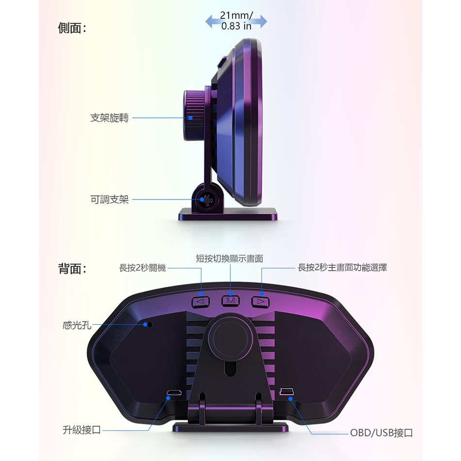 FP3 OBDII GPS 抬頭顯示器 胎壓+測速照相