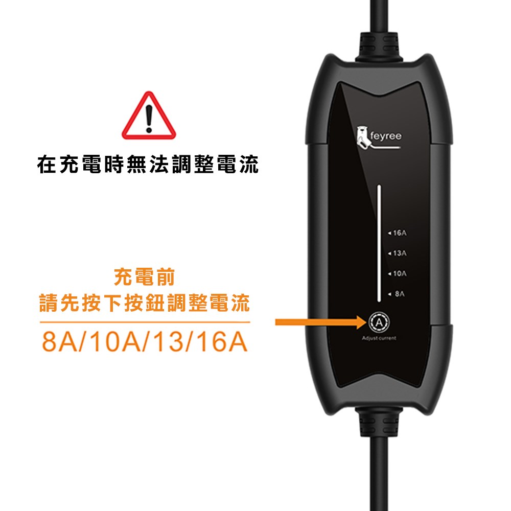 【台灣 菲爾雷】CAT 便攜式電動車充電器 充電槍 電車旅行充電器 SAE J1772插座 16A 3.5KW 5m