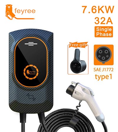 【台灣 菲爾雷】WMTX 黑色 EV 電動車掛壁式充電樁 Type1 J1772 7.6KW 32A