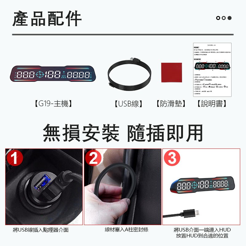 G19 GPS HUD 抬頭顯示器