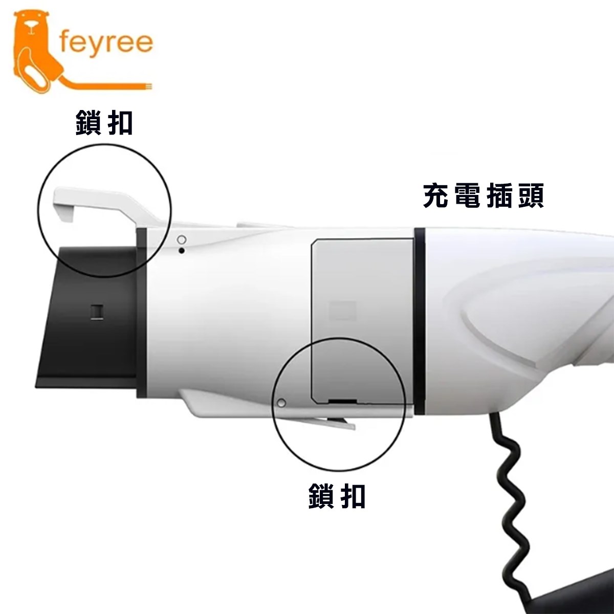 【台灣 菲爾雷】電車充電轉接器 Type2 轉 Type1 32A 