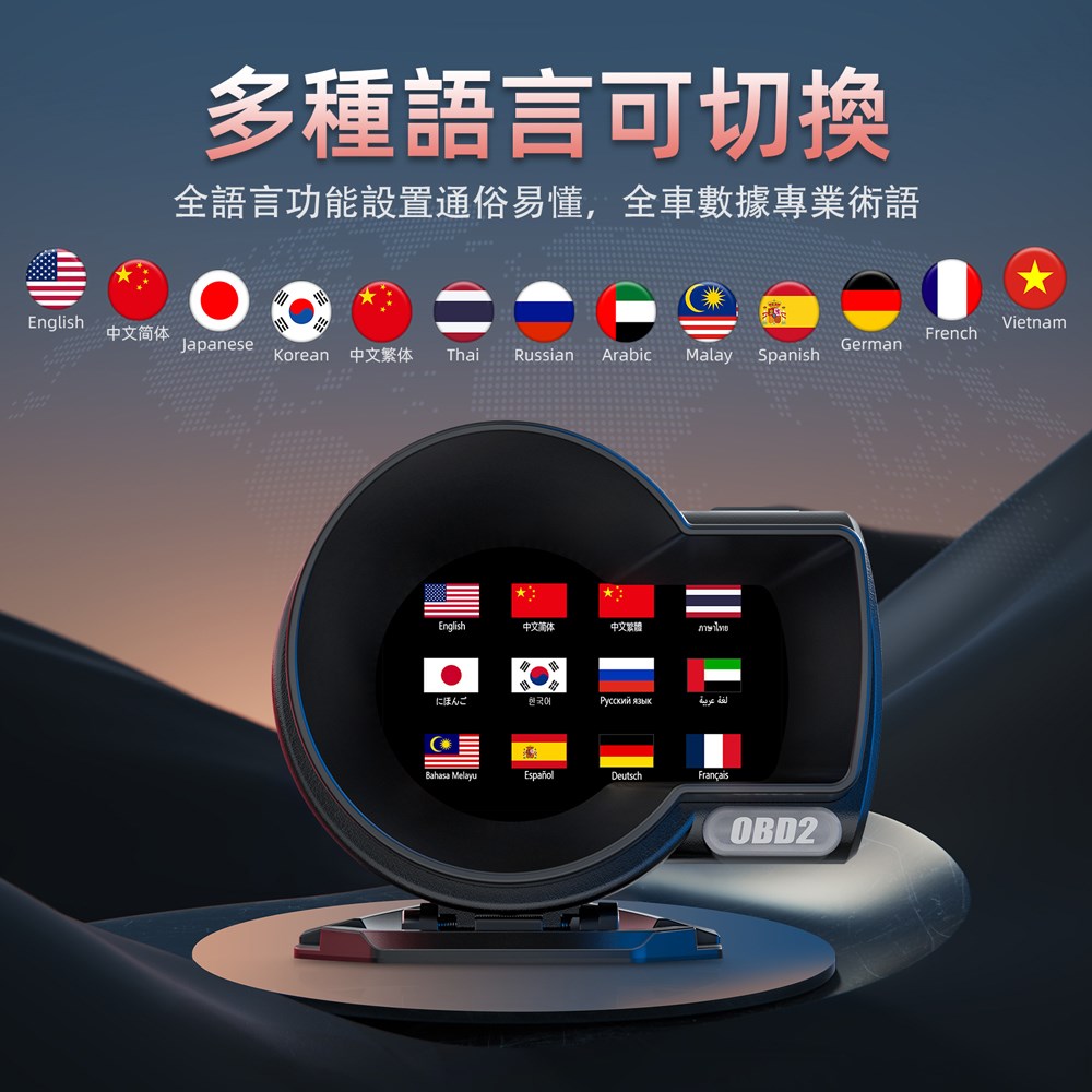 F8 PRO OBD2+GPS Multi-Function Racing Gauge