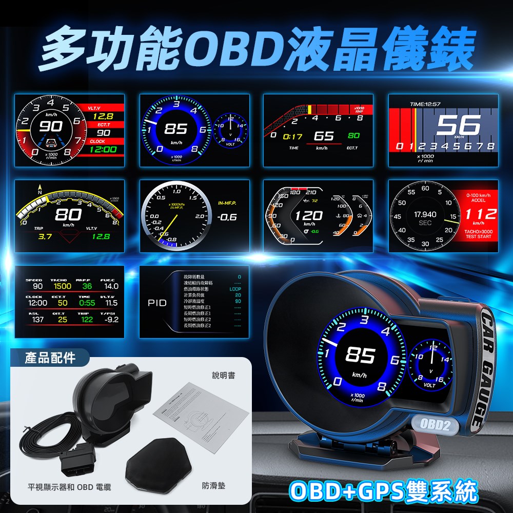 F8 PRO OBD2+GPS Multi-Function Racing Gauge