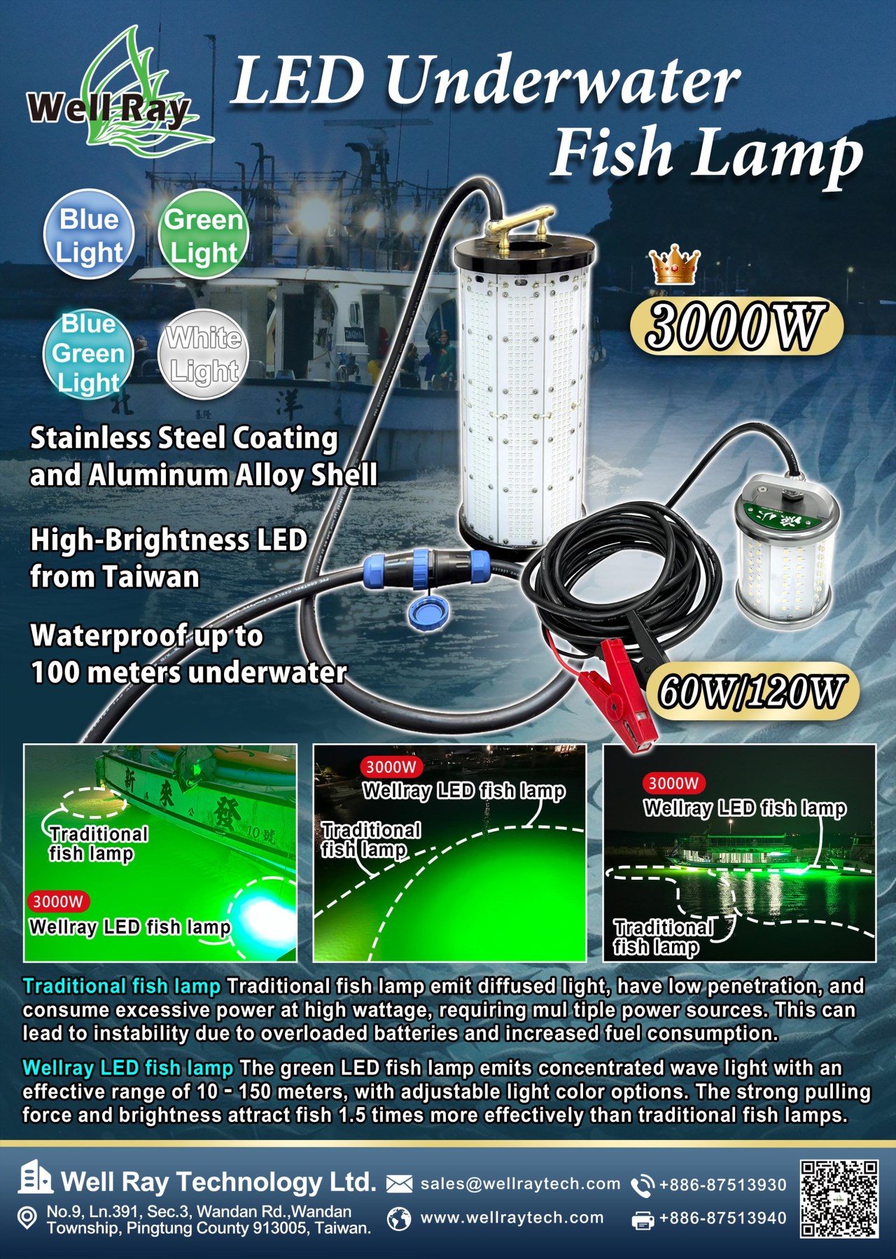 3000W LED Underwater Fish Lamp