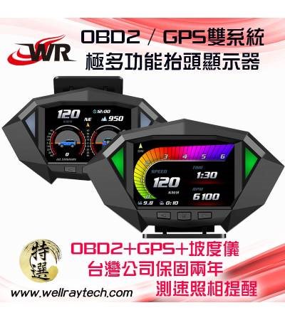 FP1 OBDII GPS 抬頭顯示器 坡度儀+測速照相